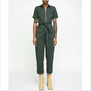 Rita Row Lis Zipper Denim Jumpsuit in Green